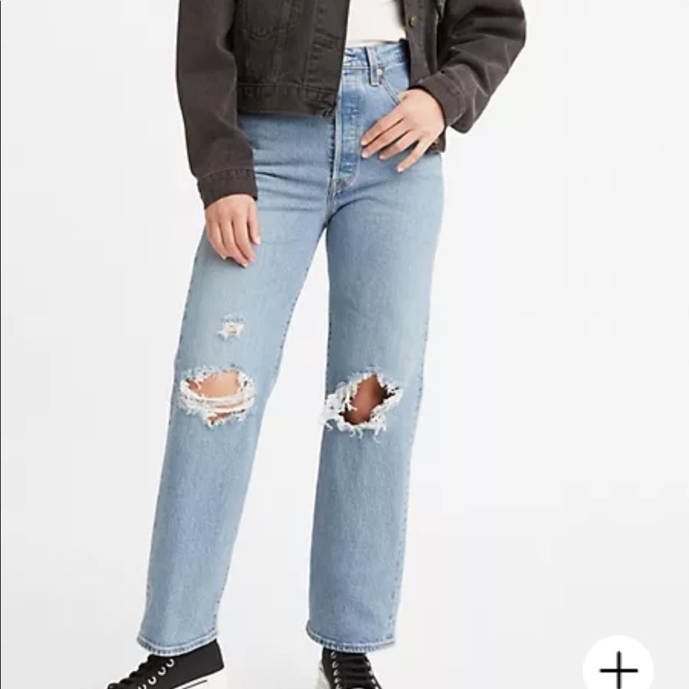 Levi’s High Rise Ribcage Straight Ankle Denim Jeans Indigo Sky 26